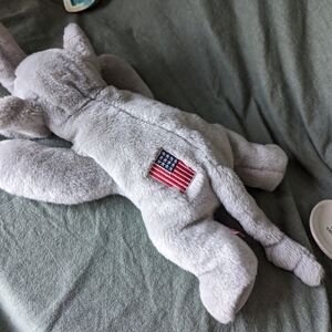 Elephant plush American flag vintage 2000 ty beanie buddies gray stuffed animal
